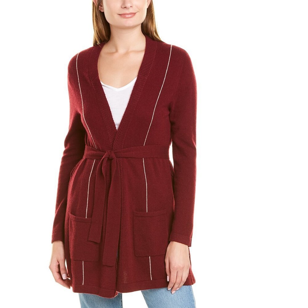 Kier + J Herringbone Cashmere Cardigan